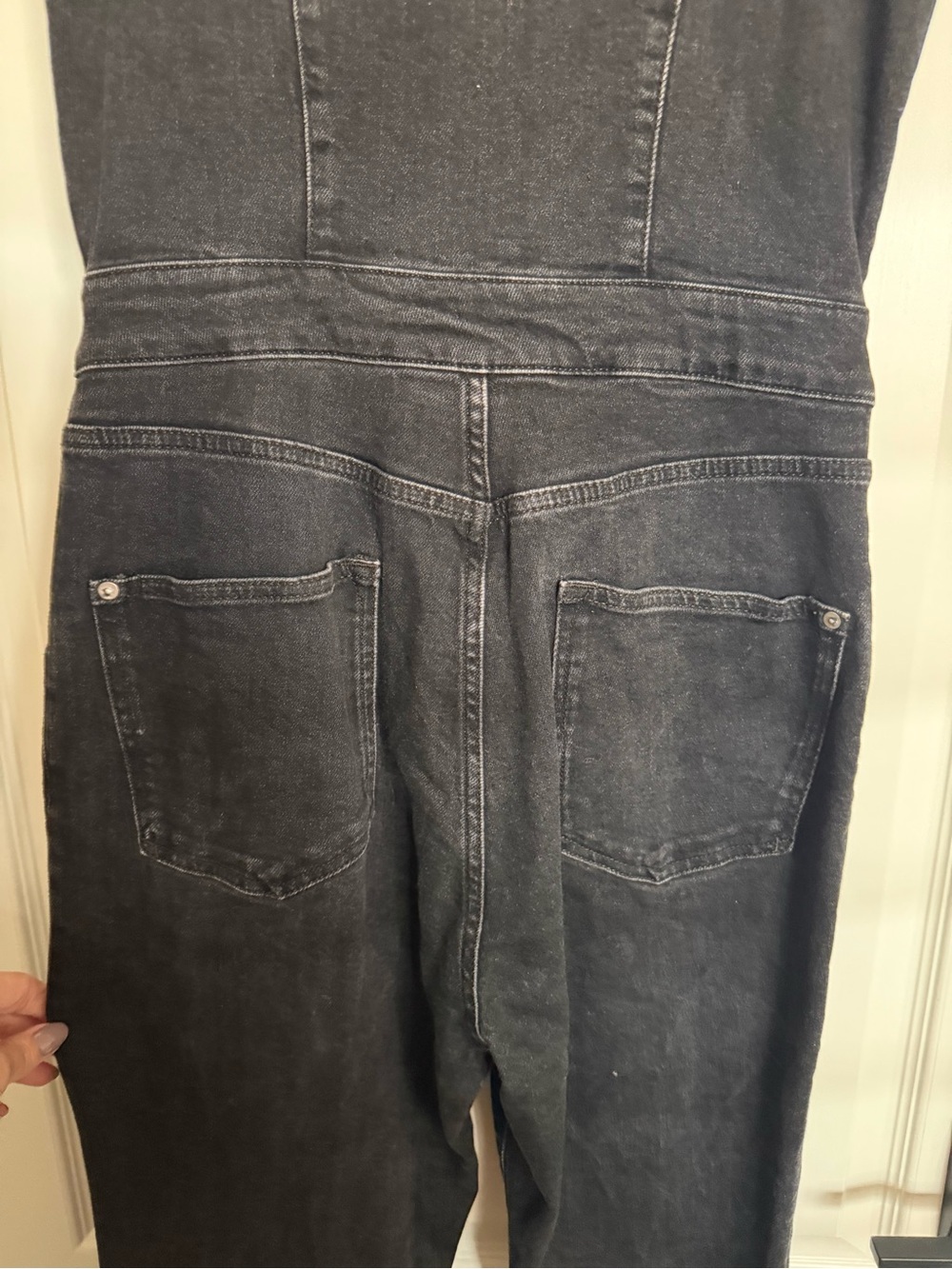 Anthropologie Black Sleeveless Button-Front Jumpsuit - Picture 4 of 10